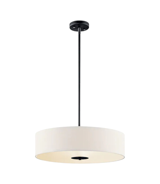 44224 Kichler 20"W Black 3 Light Drum Hanging Pendant Light