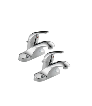 44286 Delta Foundations 1-Handle Chrome Bathroom Faucet 2-pk