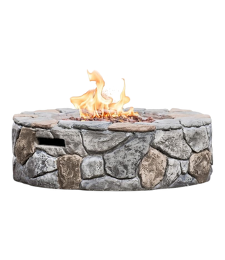 44290 Teamson Home Outdoor Round Propane Gas Fire Pit