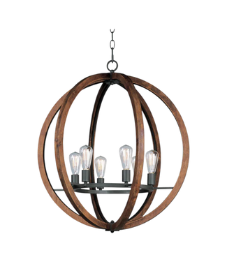 44331 Maxim Lighting Bodega Bay Rustic Chandelier