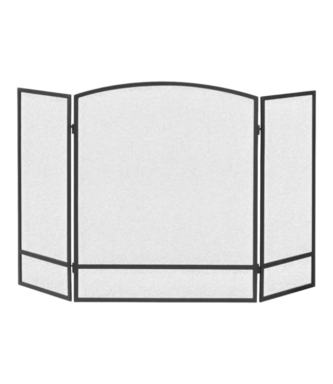 44435 Master Forge Black 3 -Panel Arched Fireplace Screen