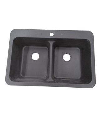 44460 Allen + Roth Kenji Double Equal Kitchen Sink Black