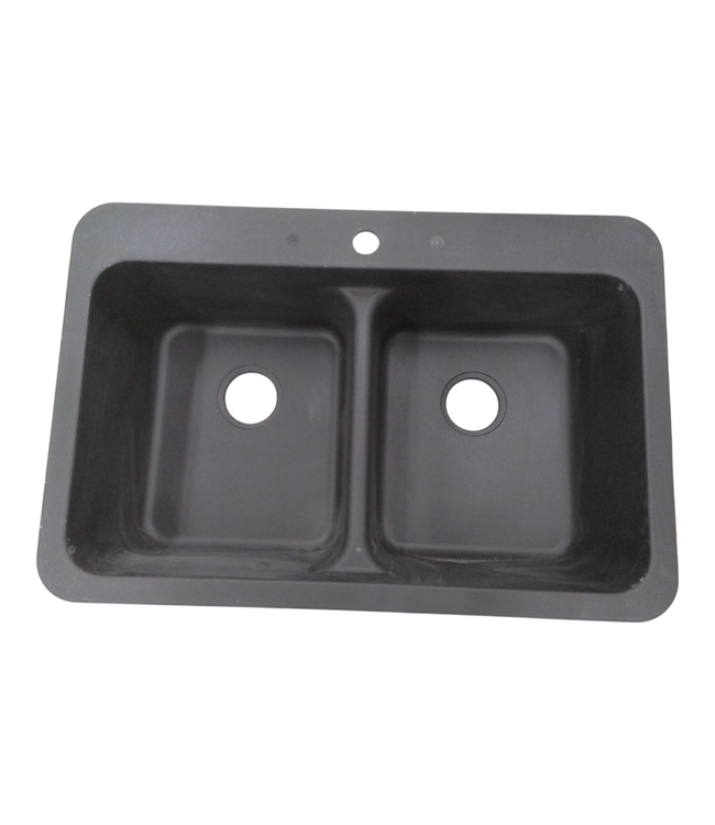 44460 Allen + Roth Kenji Double Equal Kitchen Sink Black
