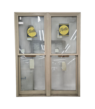44463 Pella Taupe Vinyl Double Hung Sliding Window 56.125"W