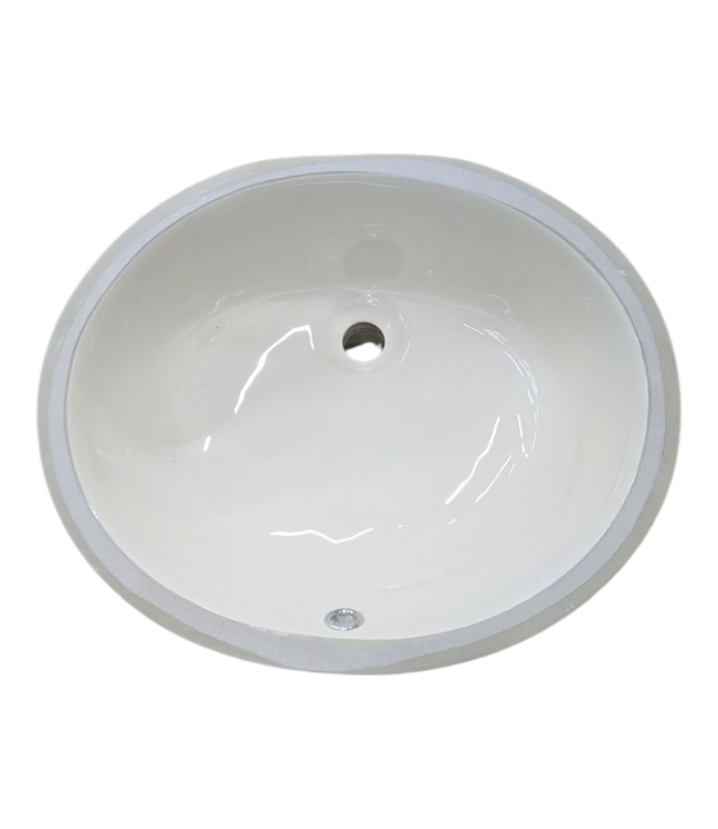 44493 Off White Oval Undermount Bathroom Sink Bowl