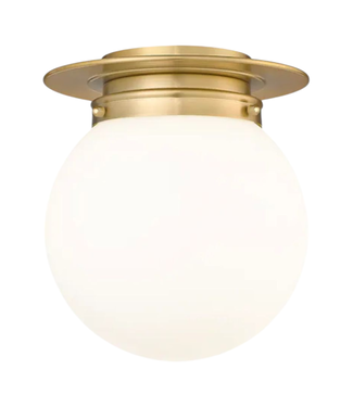 44475 Z-Lite Calhoun 1-Light Brass Flush Mount Light