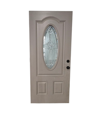 44502 Mauve Taupe Oval Lite Exterior Door 35.75"W