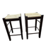 44507 Woven Rattan Chocolate Bar Stools Set of 2