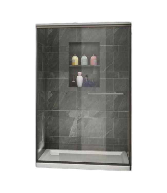 44532 Sliding Semi-Frameless Shower Door Brushed Nickel