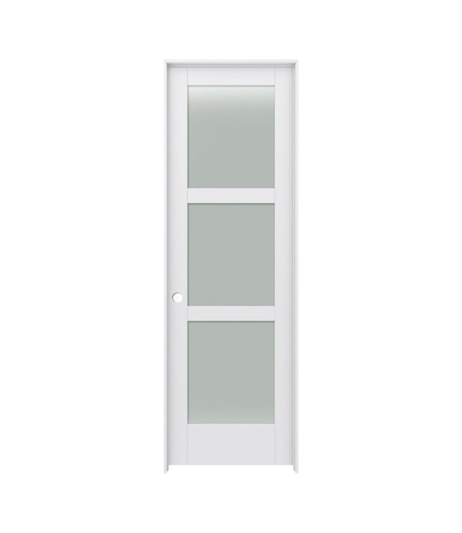 44564 Prehung 3-Panel Frosted Glass Interior Door 32"W