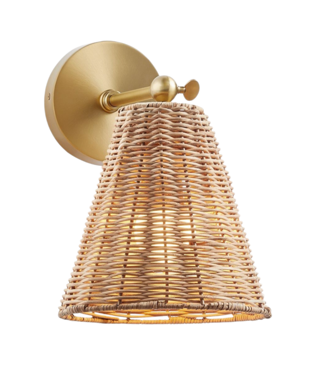 44582 Meridian Lighting 1-Light Wall Sconce in Natural Brass