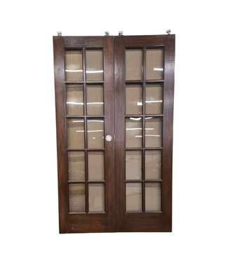 44583 Wood Framed with Glass Panels Sliding Interior Doors 2