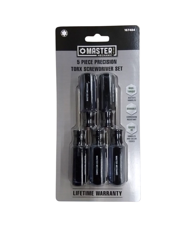 44621 Master Mechanic 5-Pc. Screwdriver Set, Precision Torx