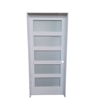 44637 Prehung Interior 5-Lite Frosted Glass Door 36"W