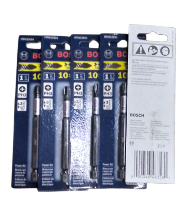 44662 Bosch Impact Tough 3.5" Phillips #3 Power Bit 5-Pack