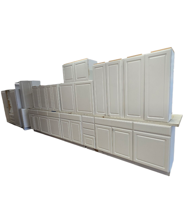 44681 Milk White Cabinet Set of  18-pcs
