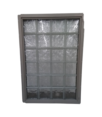 44673 24 Fixed Wavy Block Glass Window 32"W
