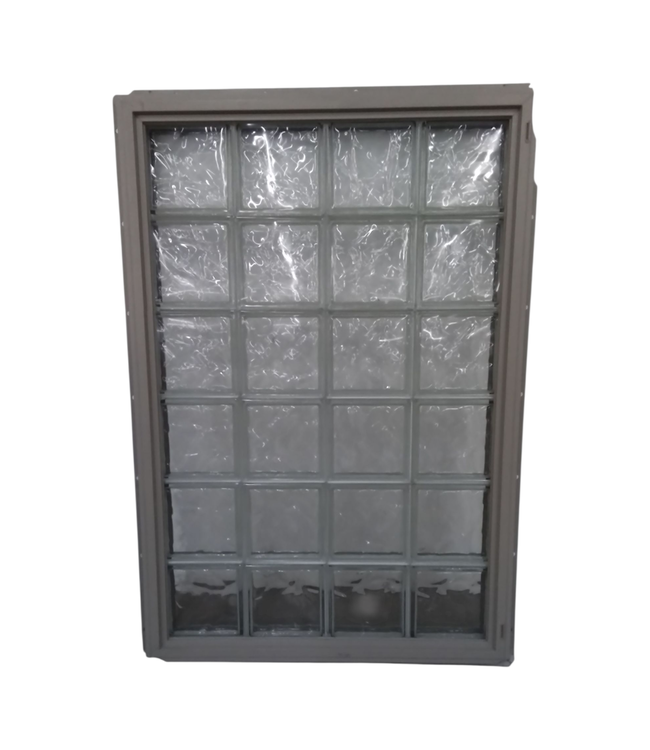 44673 24 Fixed Wavy Block Glass Window 32"W