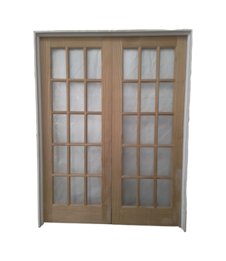 44689 Prehung French 15-Lite Interior Door 61.375"W