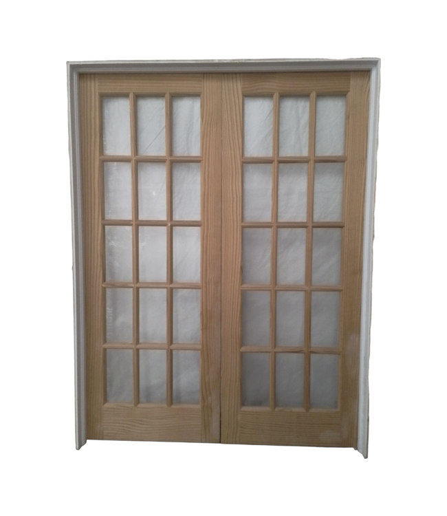 44689 Prehung French 15-Lite Interior Door 61.375"W