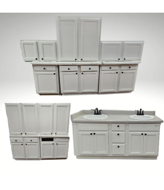 44674 Seashell White Cabinet Set of 11-pcs
