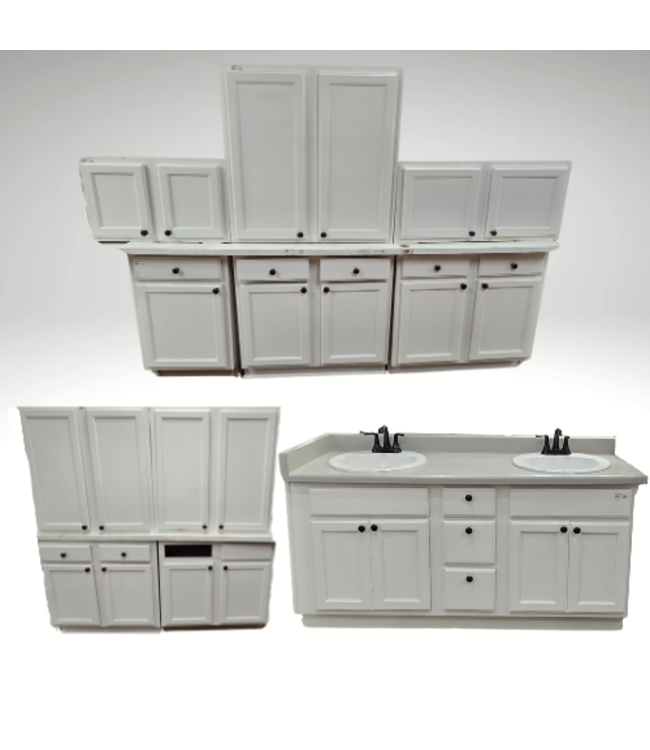 44674 Seashell White Cabinet Set of 11-pcs