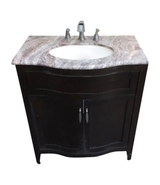 44698 Freestanding Bathroom Vanity, Sink, Faucet & Mirror 30"W