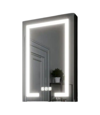 44723 Toolkiss Black Aluminum Lighted Medicine Cabinet