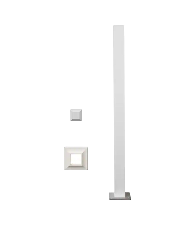 44726 Deckorators Textured White Aluminum Deck Post