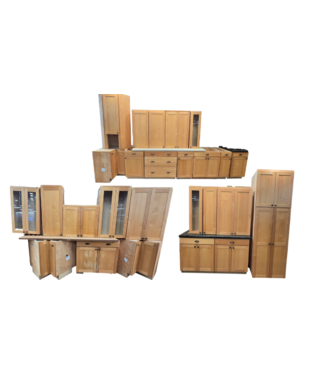 44716 Maple Wood Cabinet Set of 26-pcs