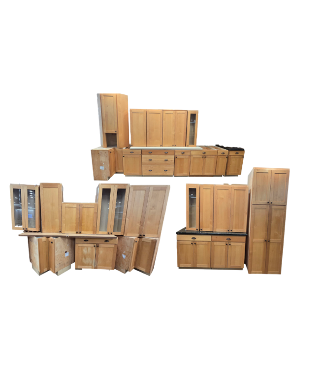 44716 Maple Wood Cabinet Set of 26-pcs