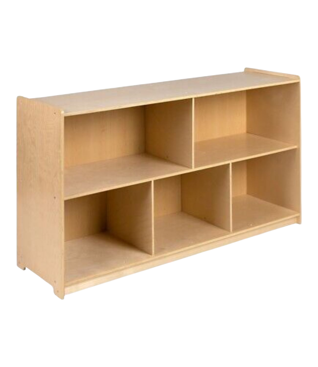 44760 Natural Wood 5-Compartment Storage Shelf 48"W
