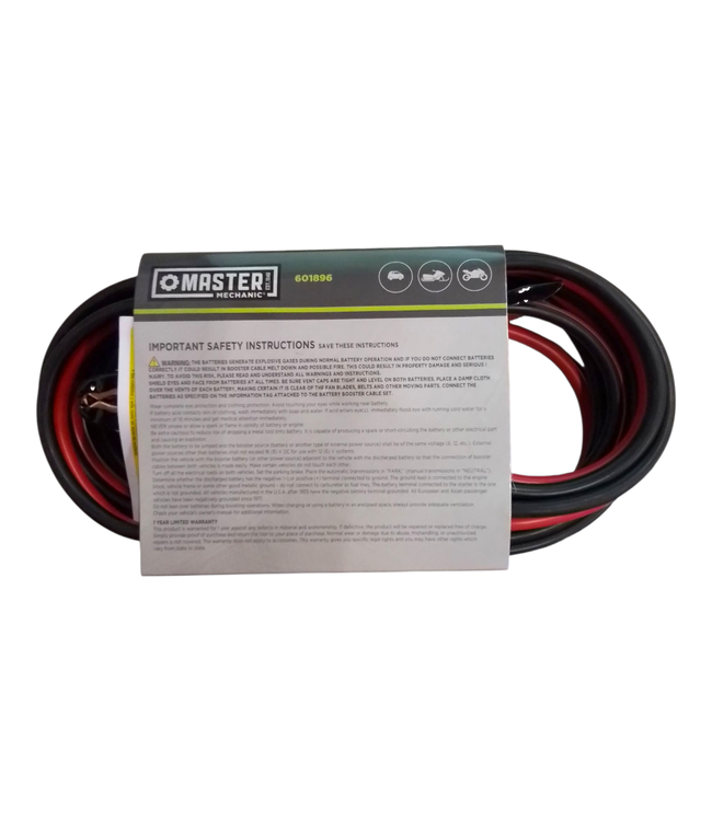44762 Master Mechanic Booster Cables 12-Ft