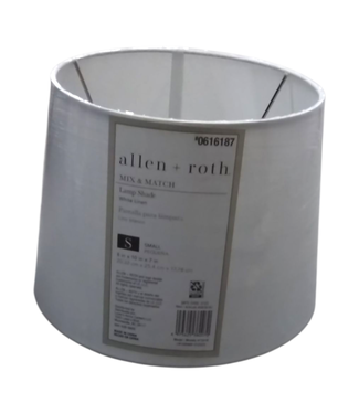 44817 Allen + Roth White Fabric Drum Lamp Shade 7" x 10"