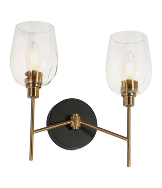 44825 Uolfin Fupoto 2-Light Black Brass Bathroom Vanity Light