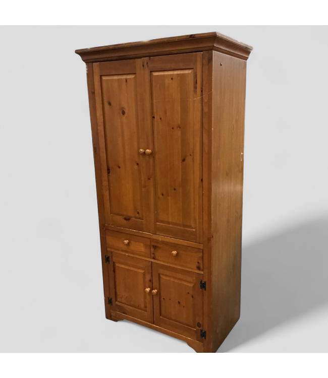 45347 Knotty Pine Armoire Cabinet