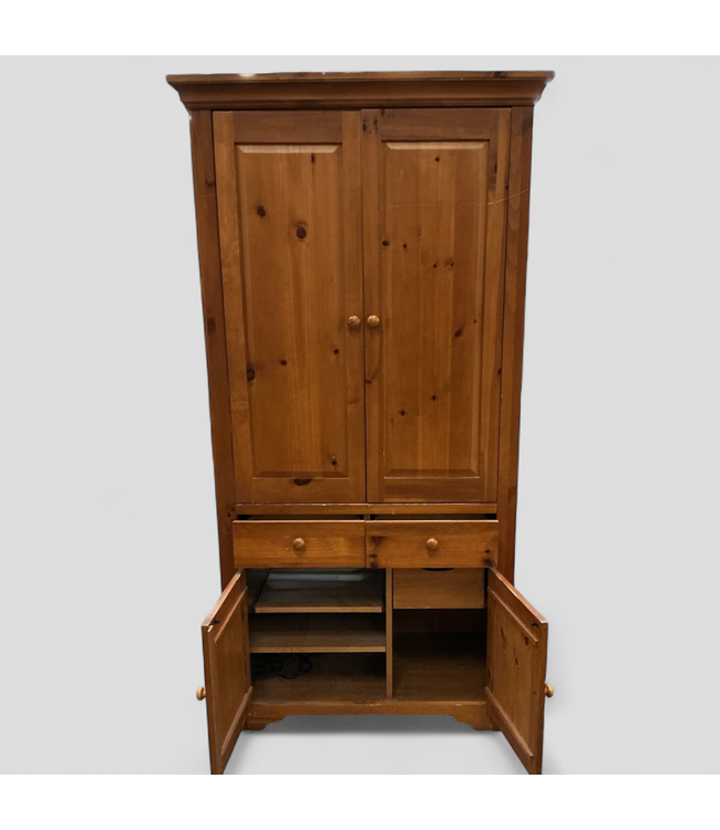 45347 Knotty Pine Armoire Cabinet