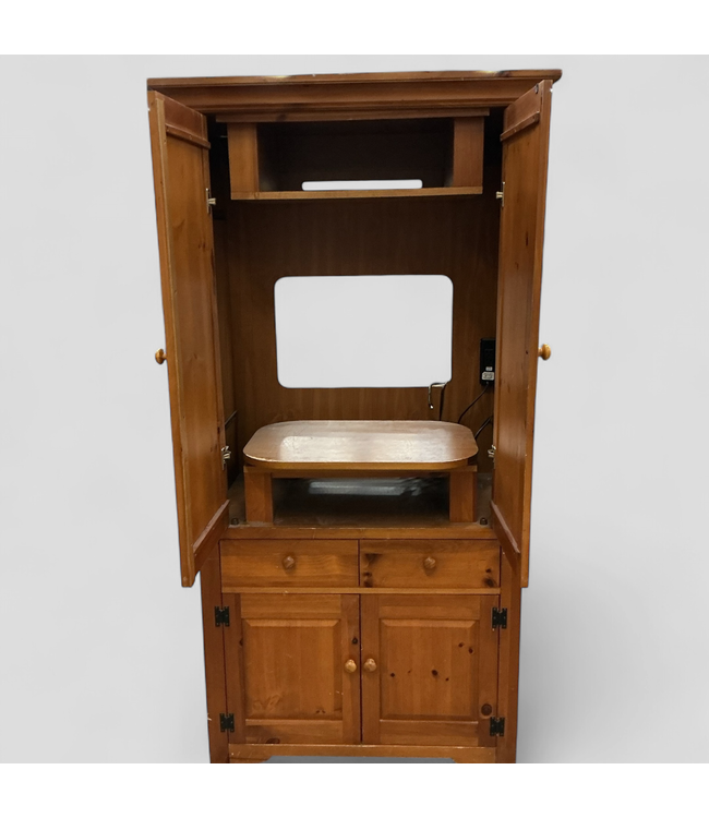 45347 Knotty Pine Armoire Cabinet
