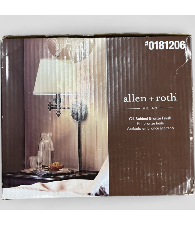 45351 Allen + Roth 1-Light Oil Rubbed Bronze Wall Sconce