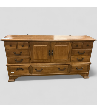 45423 Farmhouse Golden Pecan Cabinet Chest 70"W