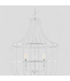45432 Allen + Roth Elmwood 3-Light Distressed White Chandelier