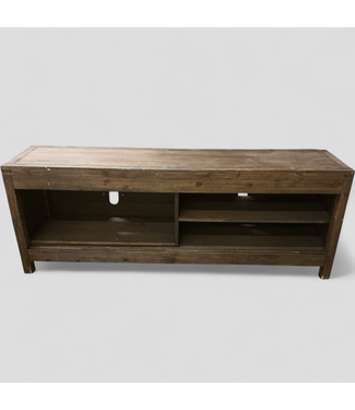 45445 Knotty Pine Walnut Stained Long TV Stand