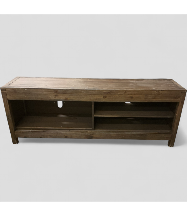 45445 Knotty Pine Walnut Stained Long TV Stand