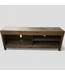 45445 Knotty Pine Walnut Stained Long TV Stand