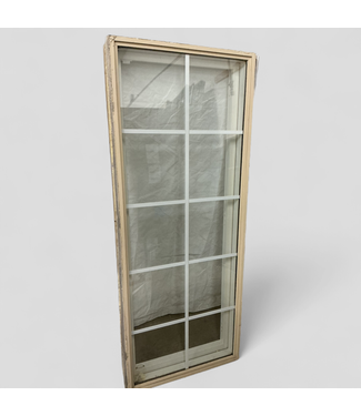 45571 Peach Painted 10-Grid Wood Fixed Window 23.5"W