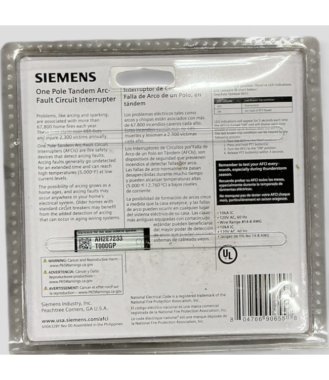 45678 Siemens 15-Amp/15-Amp 1 -Pole Circuit Breaker