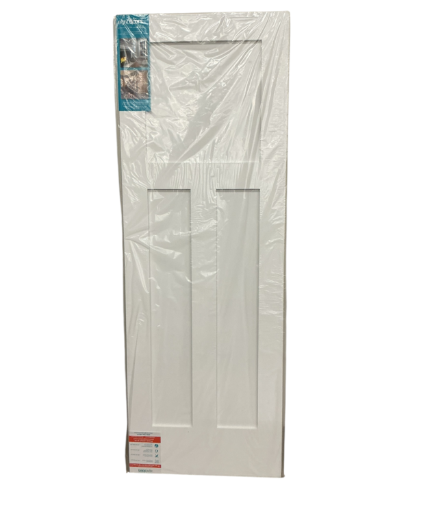 45758 Eightdoors Shaker Primed White 3-Panel Door 28"W