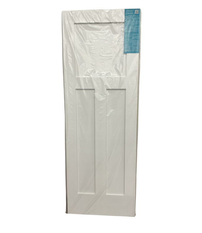 45758 Eightdoors Shaker Primed White 3-Panel Door 28"W