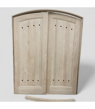 46104 Unfinished Arch Top French Door With Frame 65.5"W