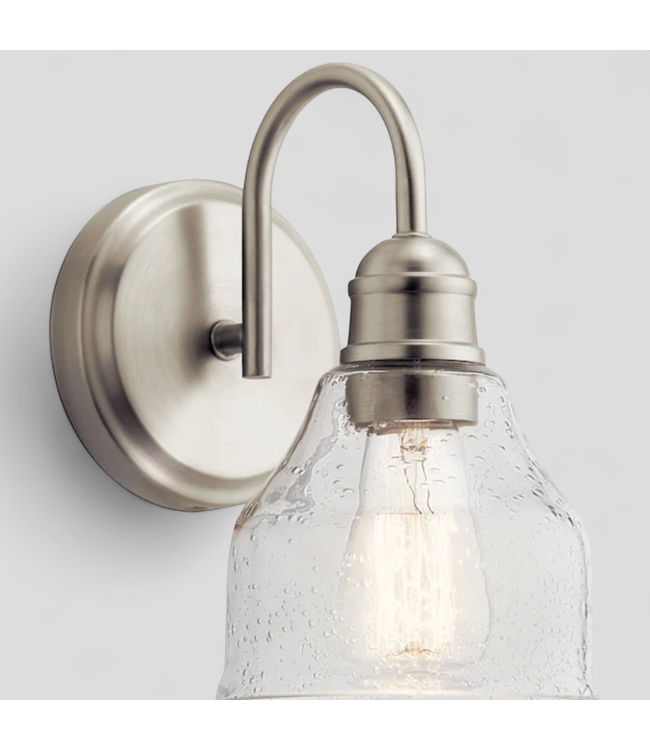 46112 Kichler Avery 1-Light Brushed Nickel Vintage Vanity Light